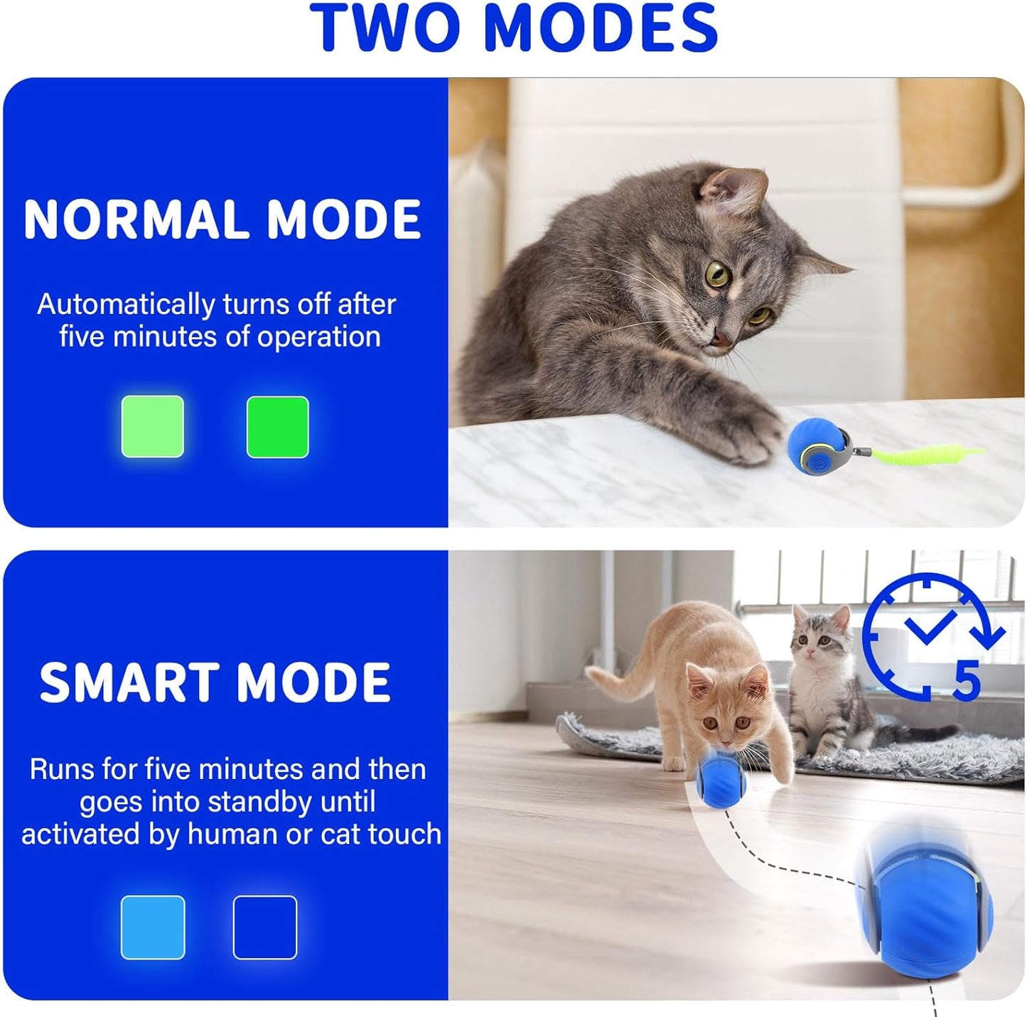 🐱🔥 Stock limité disponible 50% de réduction 🔥🐶 Balle de jouet interactive rechargeable pour chat