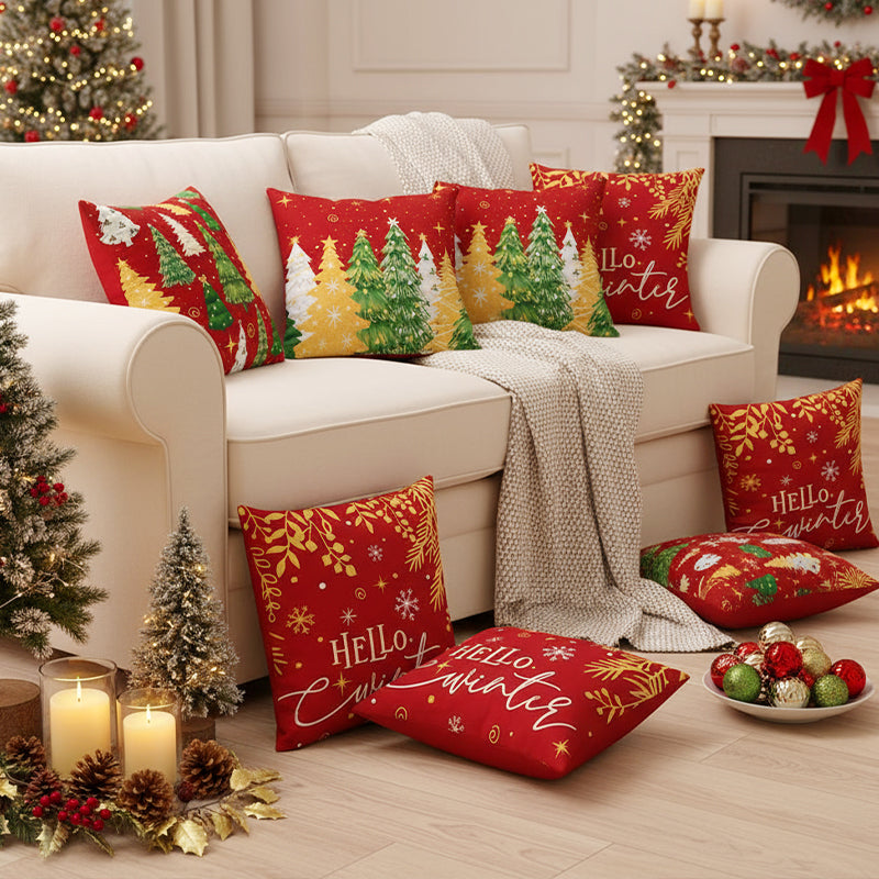 🎄🔥Promotion de Noël 50 % DE RÉDUCTION🔥Jolie housse de coussin imprimée Noël