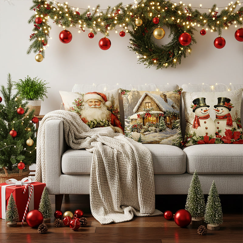 🎄🔥Promotion de Noël 50 % DE RÉDUCTION🔥Jolie housse de coussin imprimée Noël