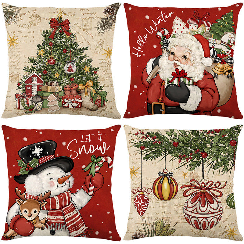 🎄🔥Promotion de Noël 50 % DE RÉDUCTION🔥Jolie housse de coussin imprimée Noël