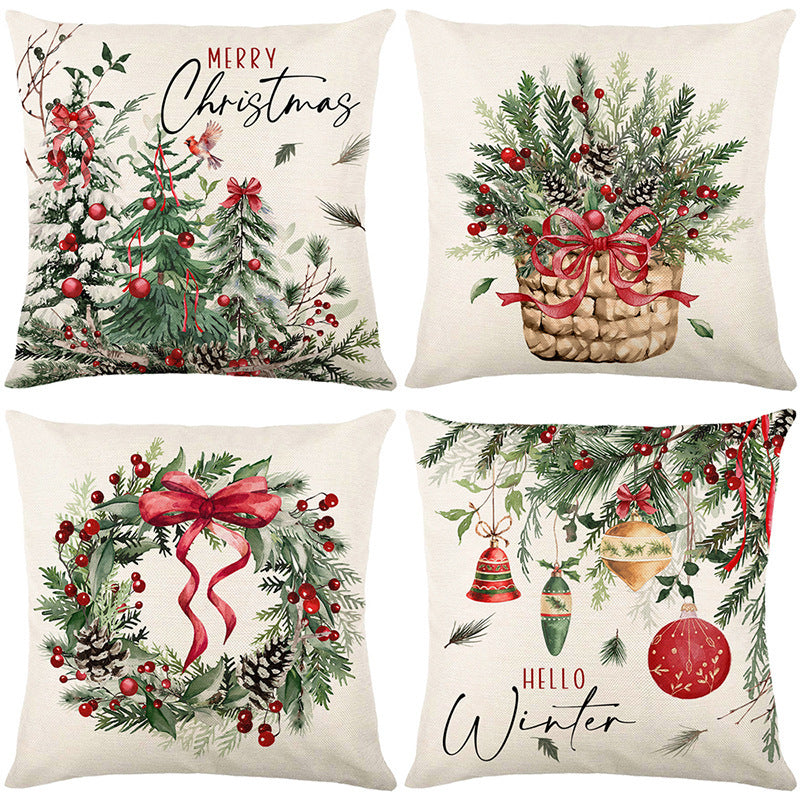 🎄🔥Promotion de Noël 50 % DE RÉDUCTION🔥Jolie housse de coussin imprimée Noël