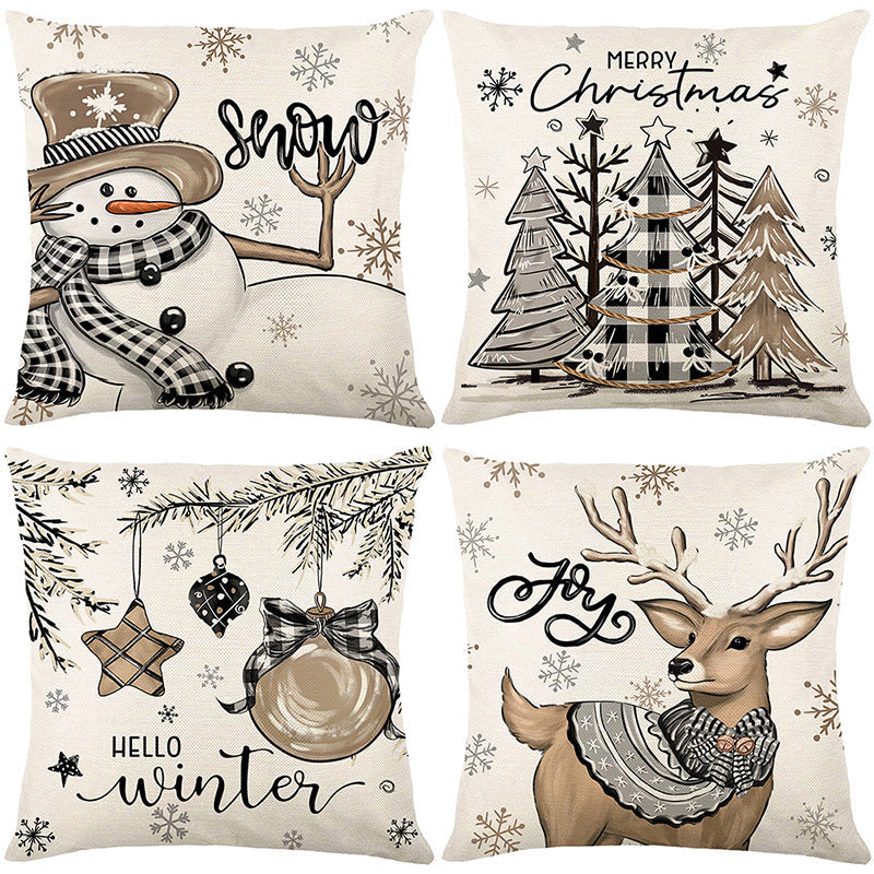 🎄🔥Promotion de Noël 50 % DE RÉDUCTION🔥Jolie housse de coussin imprimée Noël