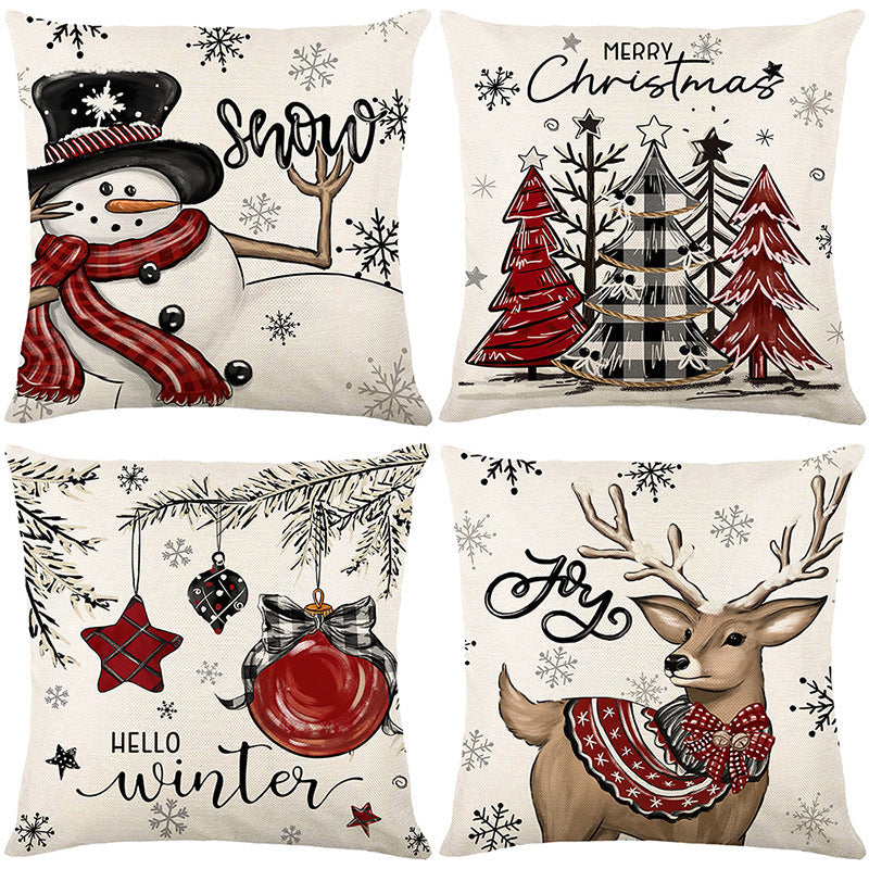 🎄🔥Promotion de Noël 50 % DE RÉDUCTION🔥Jolie housse de coussin imprimée Noël
