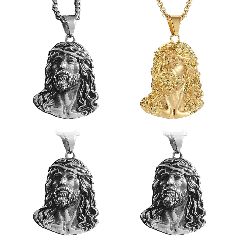 ⏳Spécial à durée limitée⏰Collier pendentif tête de Jésus✝️📿