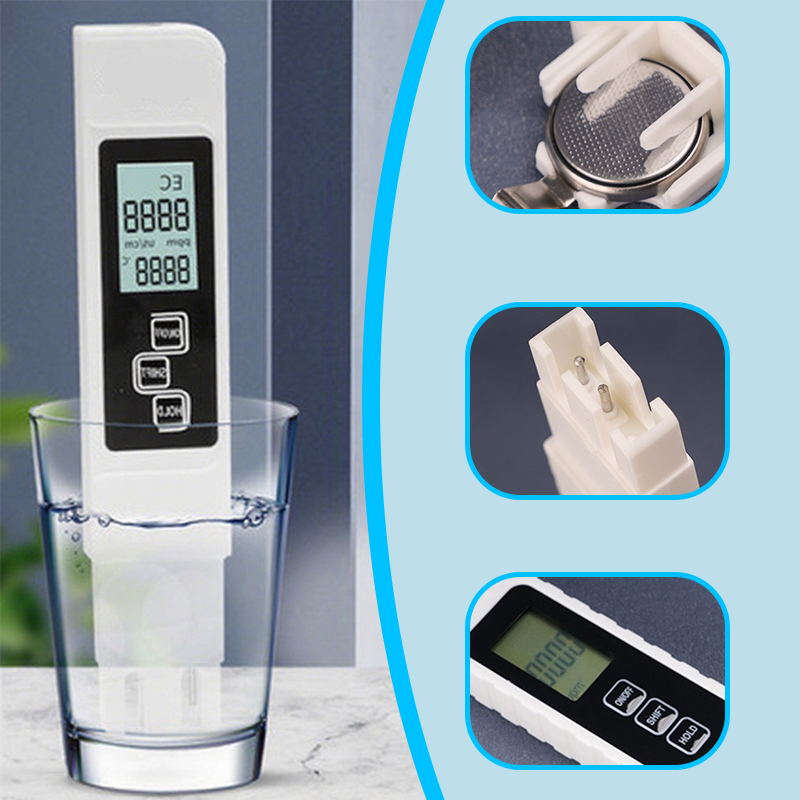 💧 Achetez 1, obtenez 1 gratuit ! ✨ Testeur de Qualité d'Eau 3-en-1 TDS - Mesure le pH, le chlore et la dureté avec écran LCD pour piscines et aquariums 🌊📱