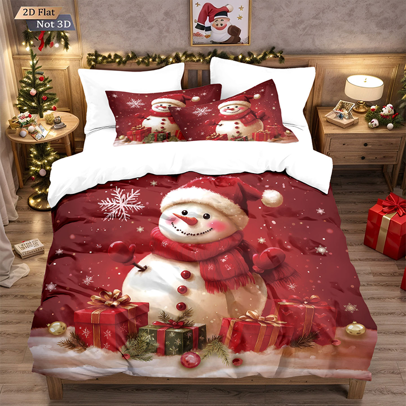 ⏳Spécial à durée limitée⏰Ensemble festif de housse de couette 3 pièces pour Noël🛏️❤️