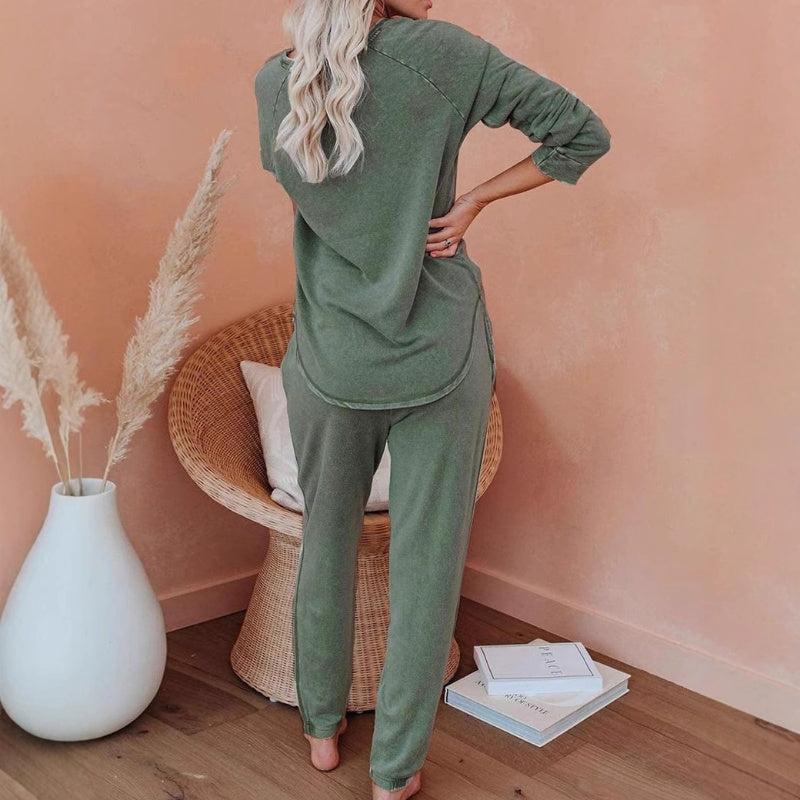 Ensemble 2 pièces composé d'un haut ample décontracté et d'un pantalon pour femme