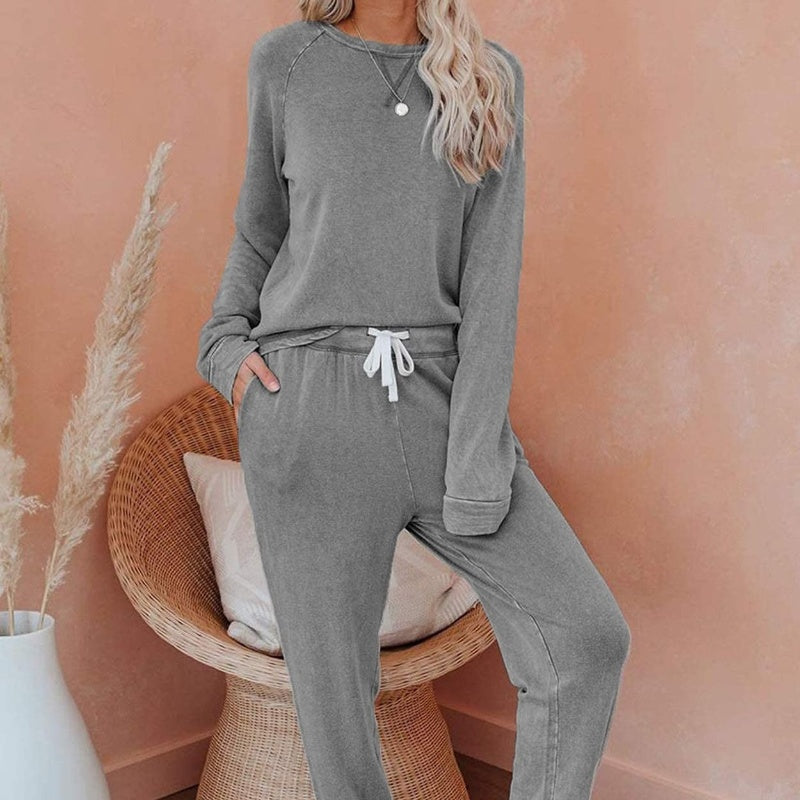 Ensemble 2 pièces composé d'un haut ample décontracté et d'un pantalon pour femme