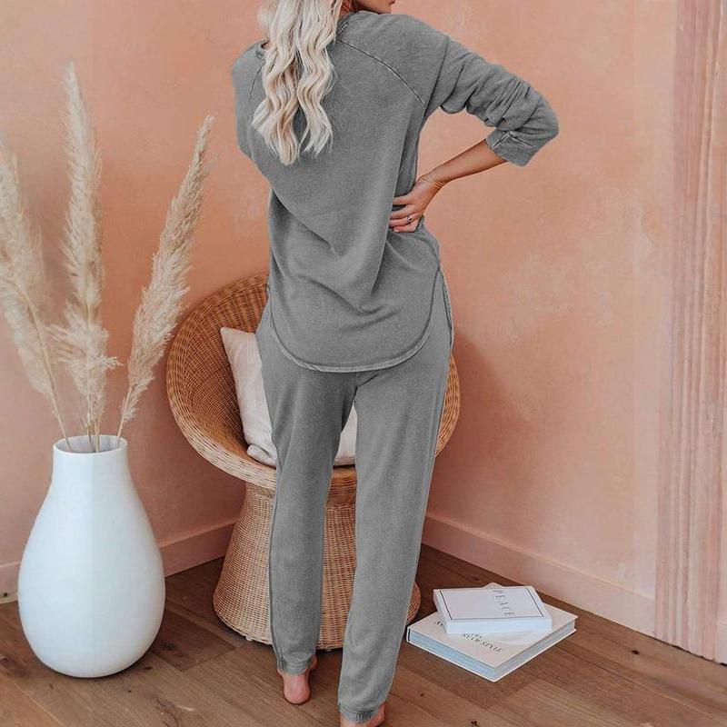 Ensemble 2 pièces composé d'un haut ample décontracté et d'un pantalon pour femme