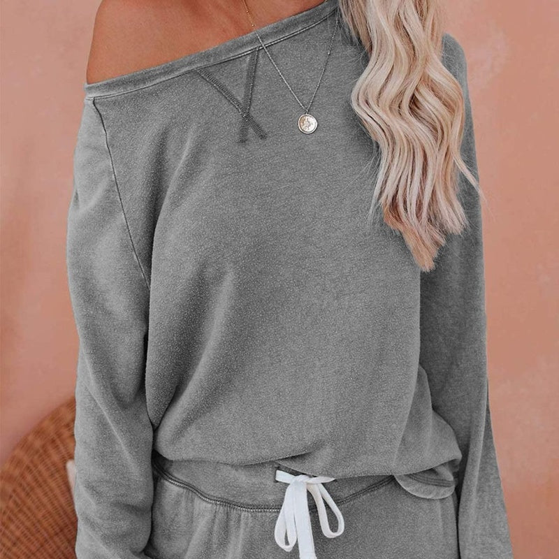 Ensemble 2 pièces composé d'un haut ample décontracté et d'un pantalon pour femme