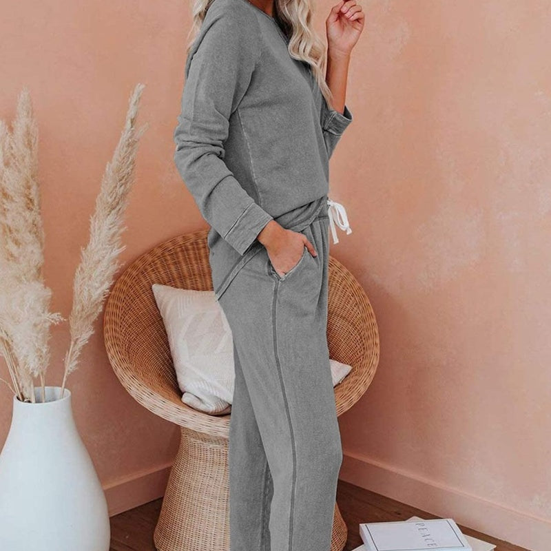 Ensemble 2 pièces composé d'un haut ample décontracté et d'un pantalon pour femme