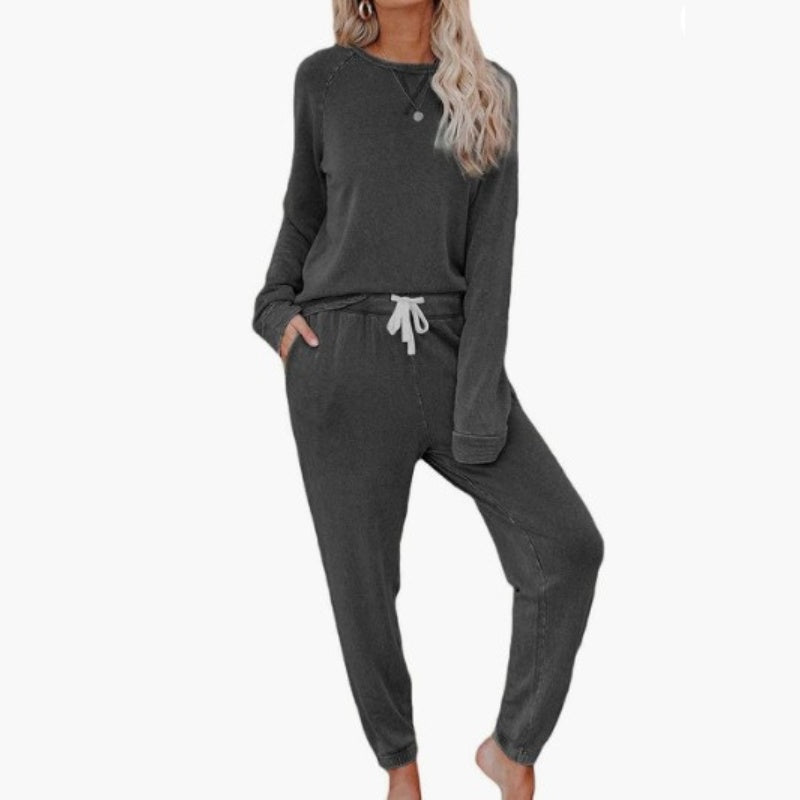 Ensemble 2 pièces composé d'un haut ample décontracté et d'un pantalon pour femme