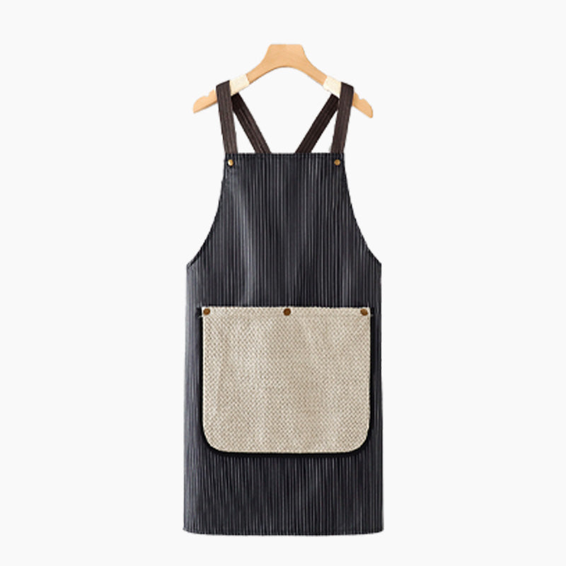 Tablier imperméable à bretelles croisées avec serviette à main amovible