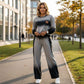 🔥Offres spéciales - Ensemble décontracté pour femme avec haut et pantalon dégradés