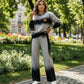 🔥Offres spéciales - Ensemble décontracté pour femme avec haut et pantalon dégradés