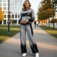 🔥Offres spéciales - Ensemble décontracté pour femme avec haut et pantalon dégradés