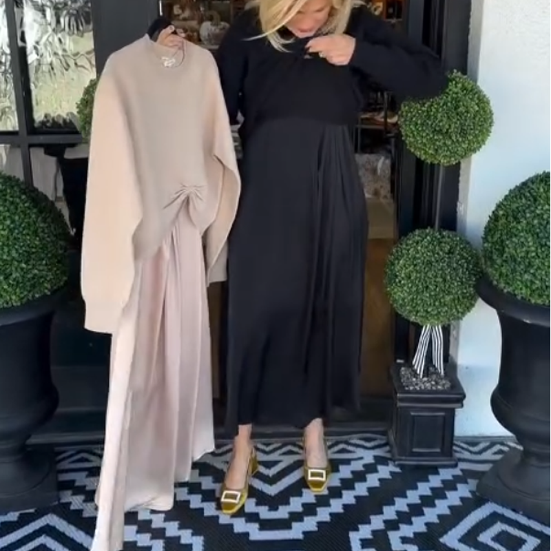 Élégant ensemble 2 pièces pour femmes : haut Twist-Knot et robe longue