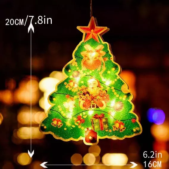 🎄✨ Guirlandes Lumières pour Fenêtre de Noël – Motifs de Noël Variés, Création d'Ambiance Douce & Usages Multiples (Idéales pour Décorations de Noël !)