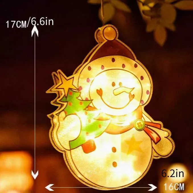 🎄✨ Guirlandes Lumières pour Fenêtre de Noël – Motifs de Noël Variés, Création d'Ambiance Douce & Usages Multiples (Idéales pour Décorations de Noël !)