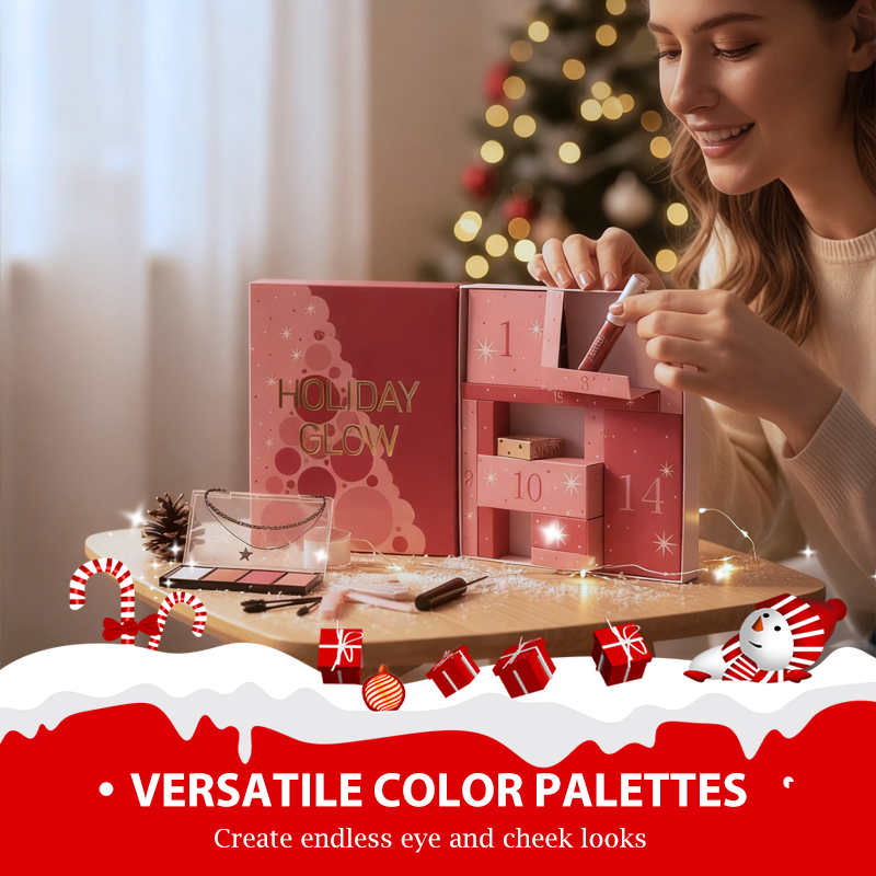 🎄Soldes de Noël : 50 % de réduction ⛄ Coffret cadeau calendrier de l'Avent maquillage 💄 — Kit tout-en-un avec palette de 40 fards à paupières et surprises quotidiennes (le cadeau de Noël idéal ! 🎁)