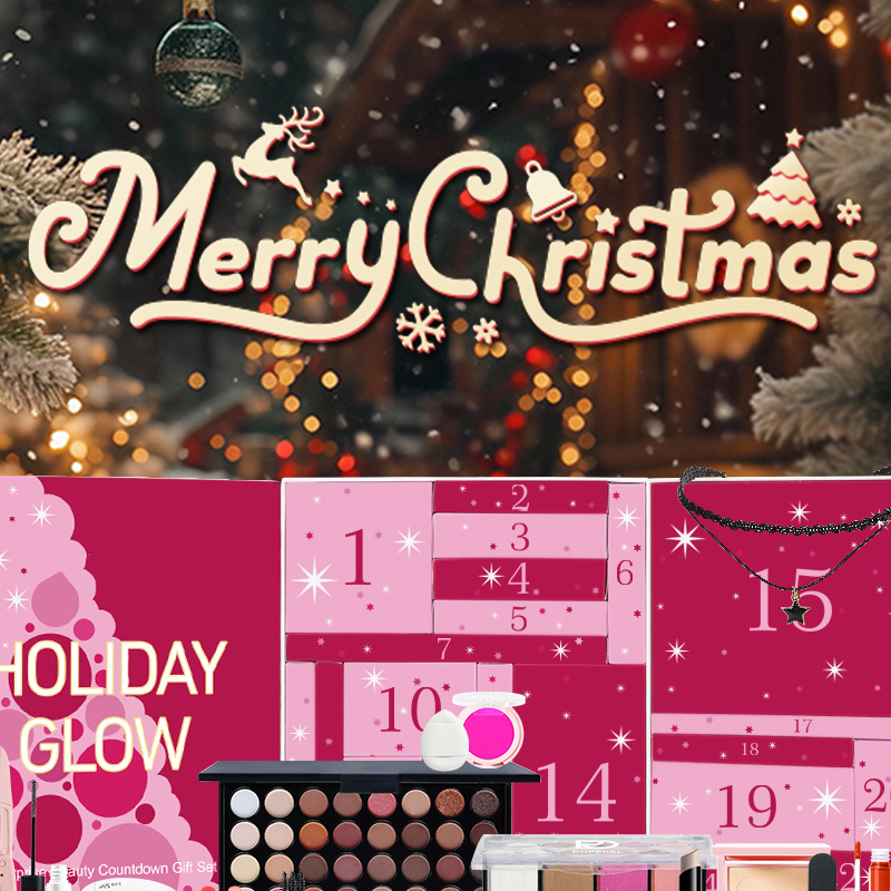 🎄Soldes de Noël : 50 % de réduction ⛄ Coffret cadeau calendrier de l'Avent maquillage 💄 — Kit tout-en-un avec palette de 40 fards à paupières et surprises quotidiennes (le cadeau de Noël idéal ! 🎁)