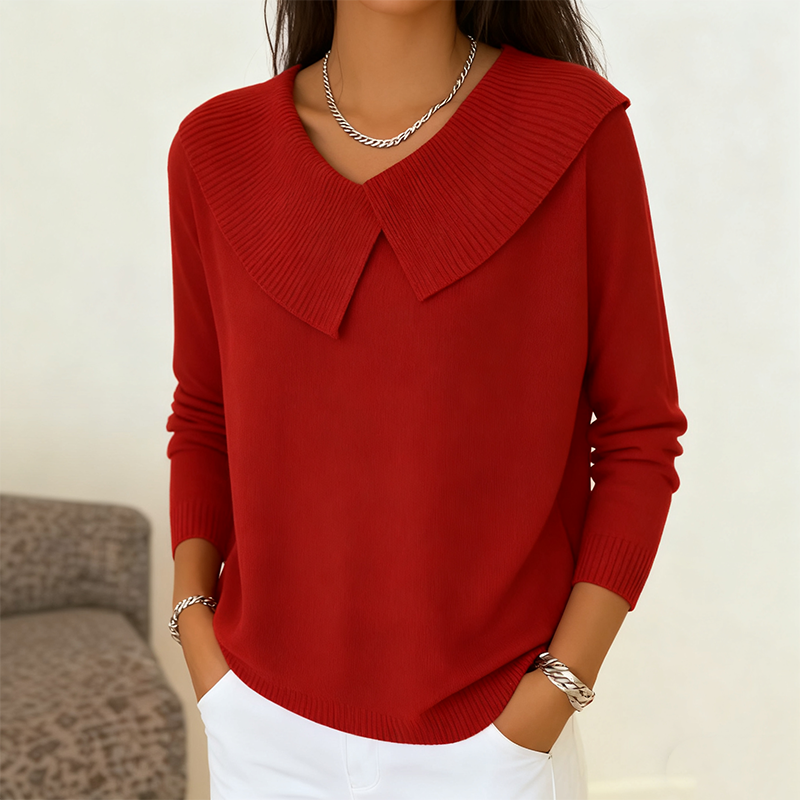 Pull tricoté à col marin pour femme