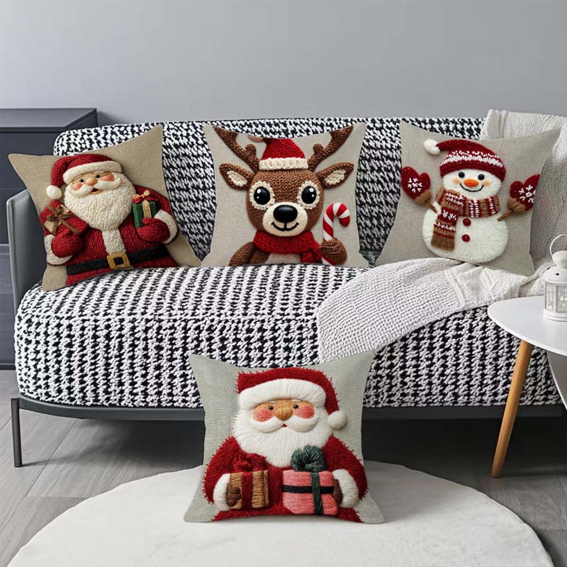 📢📢50% DE RÉDUCTION !!! 🎅Housse de coussin festive avec motif de Noël