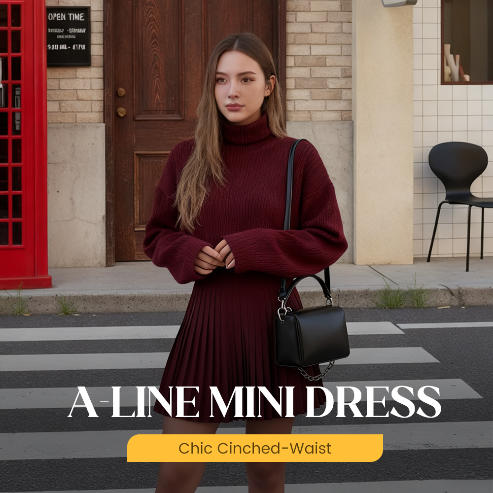 Mini-robe chic à taille cintrée et coupe trapèze
