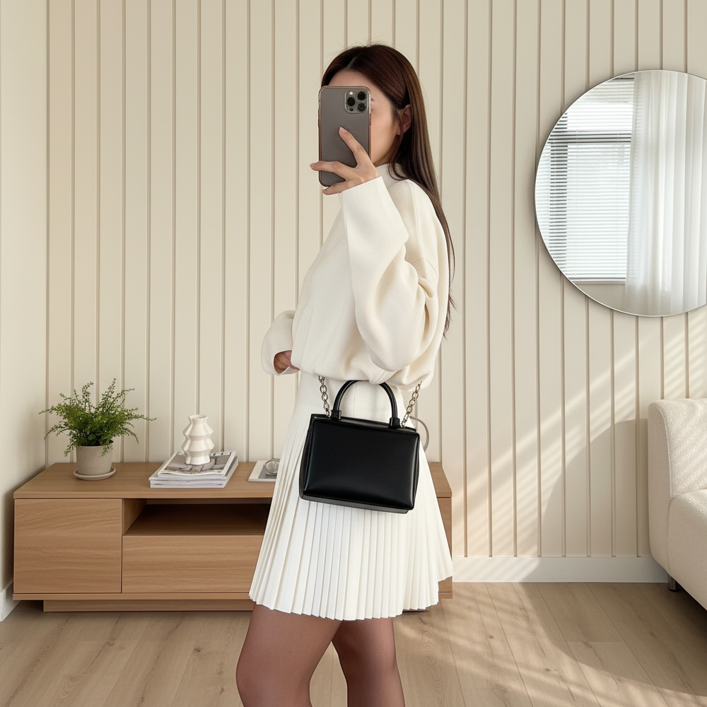 Mini-robe chic à taille cintrée et coupe trapèze