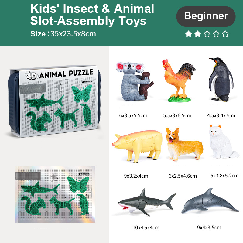 🔥 50% DE RÉDUCTION ! ✨ Jouets Assemblage Insectes & Animaux - 3 Niveaux de Difficulté, Matériaux Non Toxiques, Pédagogique 🎨⚙️