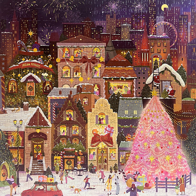 Puzzle de Noël de 500 pièces avec feuille d'or