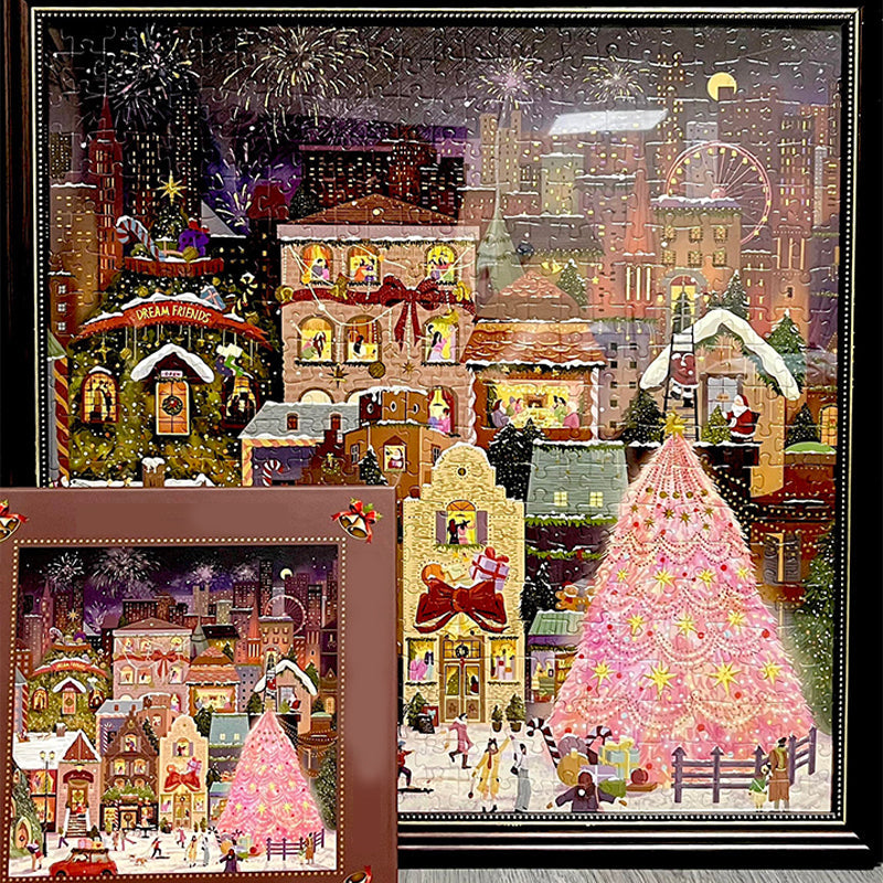 Puzzle de Noël de 500 pièces avec feuille d'or