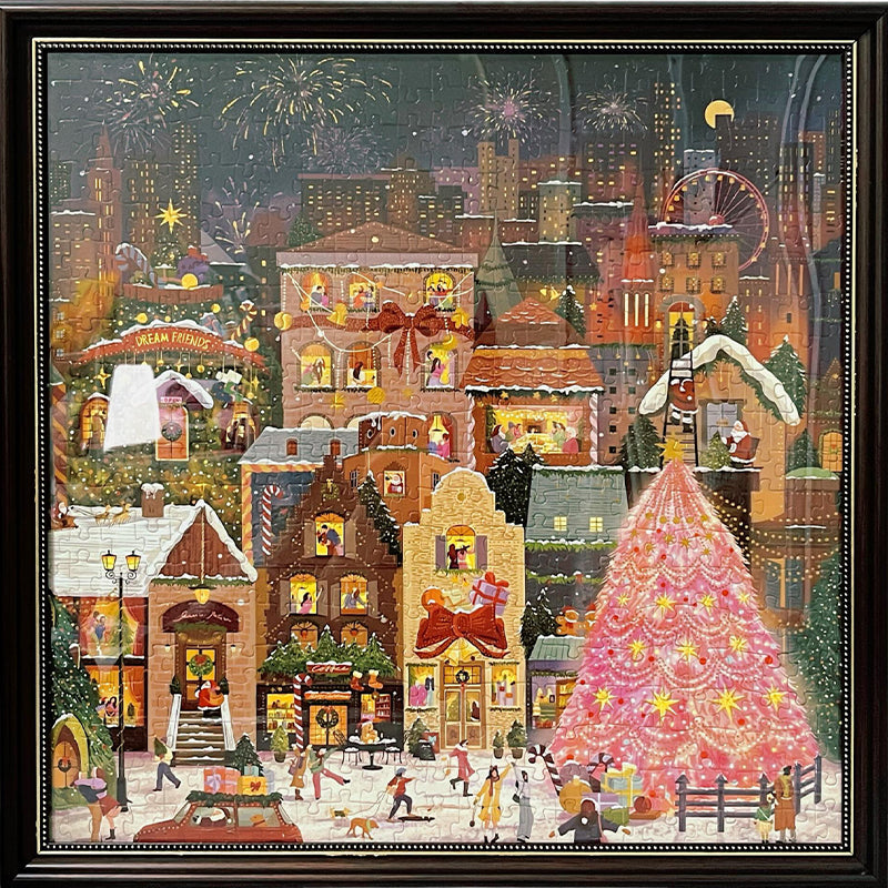 Puzzle de Noël de 500 pièces avec feuille d'or