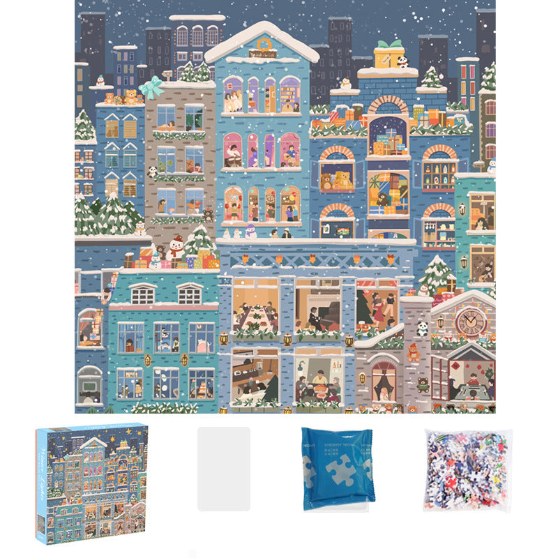 Puzzle de Noël de 500 pièces avec feuille d'or