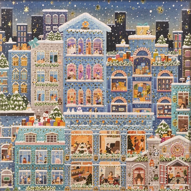 Puzzle de Noël de 500 pièces avec feuille d'or