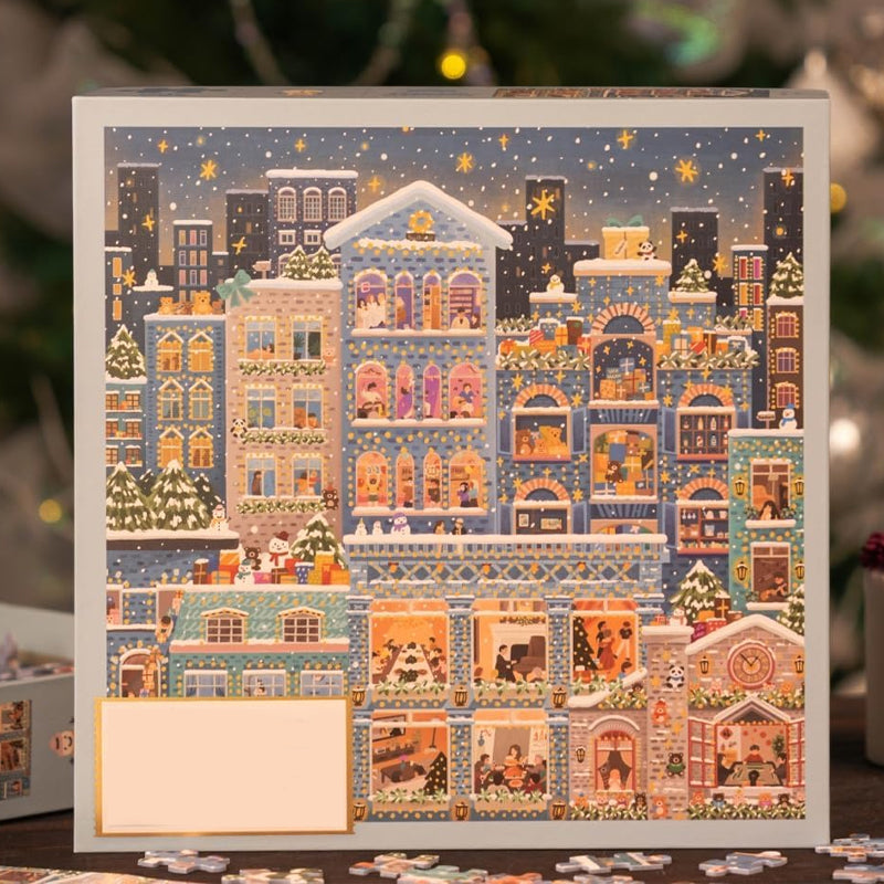 Puzzle de Noël de 500 pièces avec feuille d'or