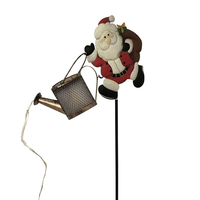Arrosoir solaire créatif en forme de Père Noël pour Noël