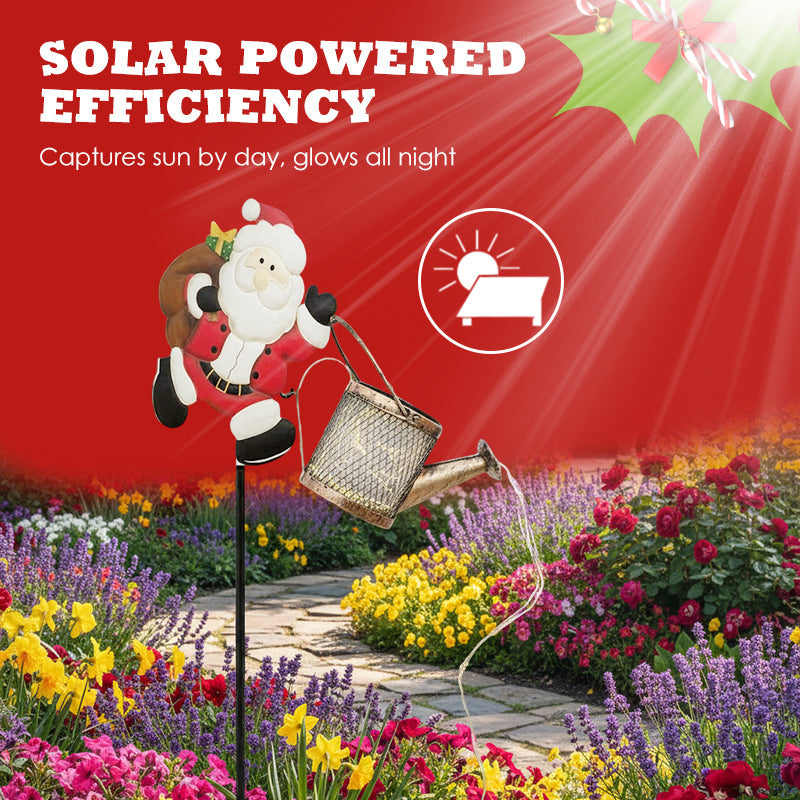 Arrosoir solaire créatif en forme de Père Noël pour Noël