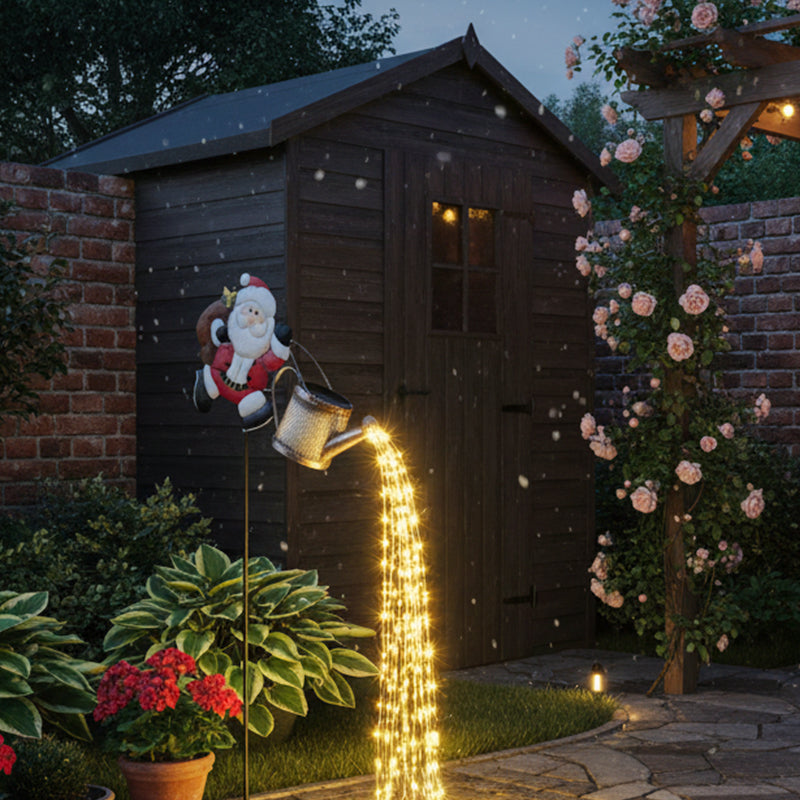 Arrosoir solaire créatif en forme de Père Noël pour Noël