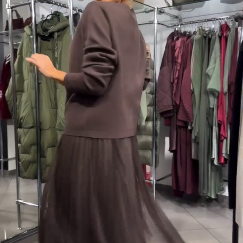 Robe élégante en maille et tulle pour femme