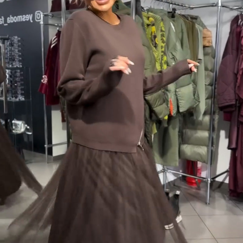 Robe élégante en maille et tulle pour femme