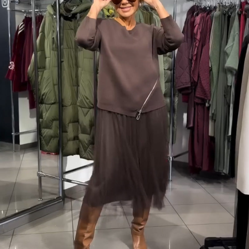 Robe élégante en maille et tulle pour femme