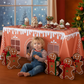 Nappe de Noël avec motif de maison en pain d'épices