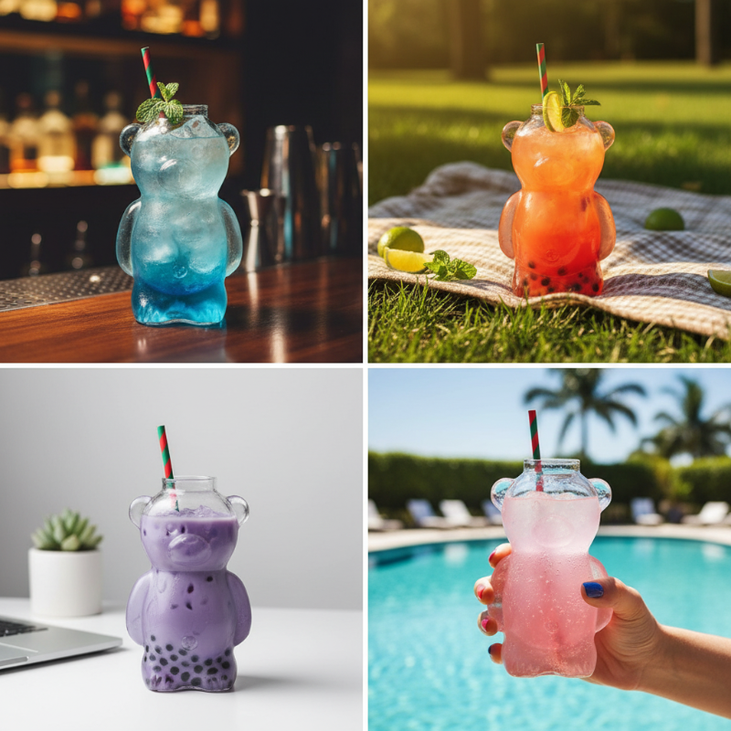 ✨DERNIER JOUR DE PROMOTION Adorable tasse en verre Clear Bear