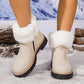 ✨Soldes d'hiver 2025👢Bottes de neige épaisses avec col en fourrure et fermeture éclair pour femmes, longueur cheville