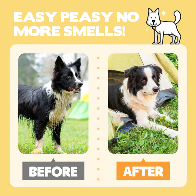 Gants de toilettage sans rinçage pour animaux domestiques avec effet neutralisant les odeurs