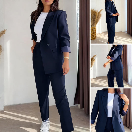 Ensemble 2 pièces classique pour femme : blazer et pantalon