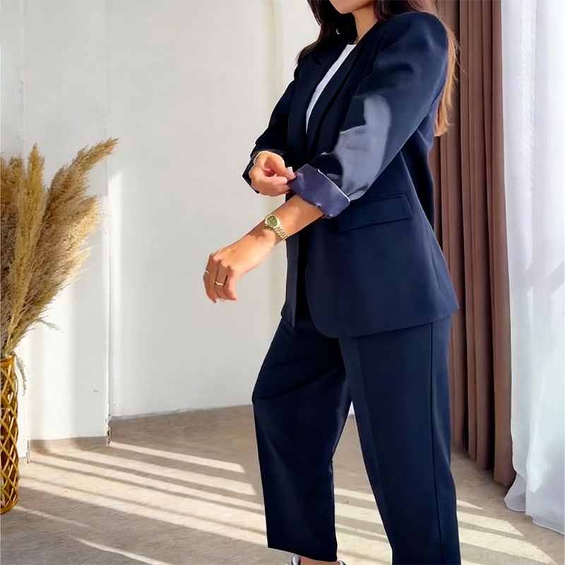 Ensemble 2 pièces classique pour femme : blazer et pantalon