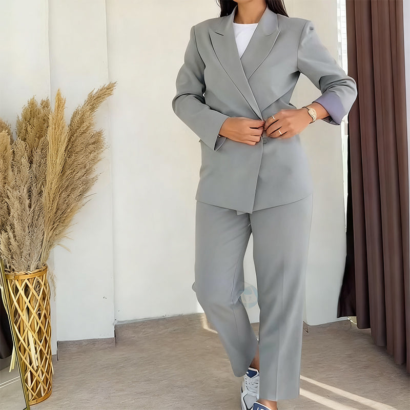 Ensemble 2 pièces classique pour femme : blazer et pantalon