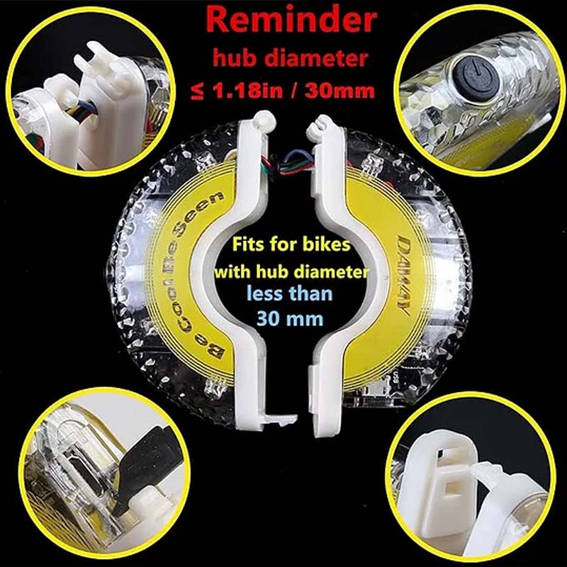 ✨ Éclairage LED pour moyeu de roue de vélo pour la conduite de nuit